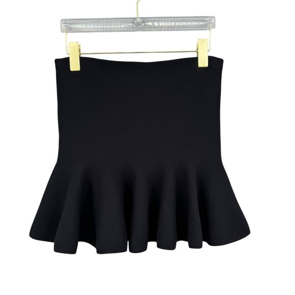Ann Taylor NWT Black Thick Stretchy Knit Pull On Mini Skater Skirt - Picture 1 of 5